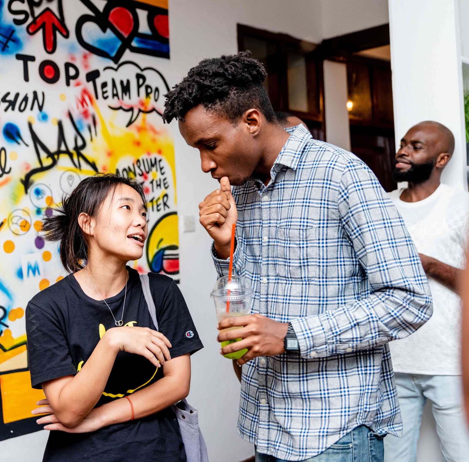 Young entrepreneurs networking at an innovation hub